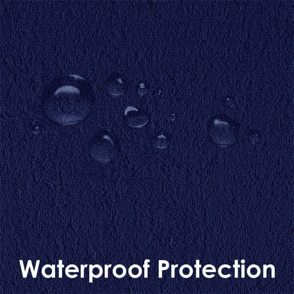 Navy Blue Colour Water Proof Terry Cloth Fitted Mattress Protector - Image 3